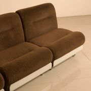3 chauffeuses "Concha" en velours marron par Jo Otterpohl pour COR