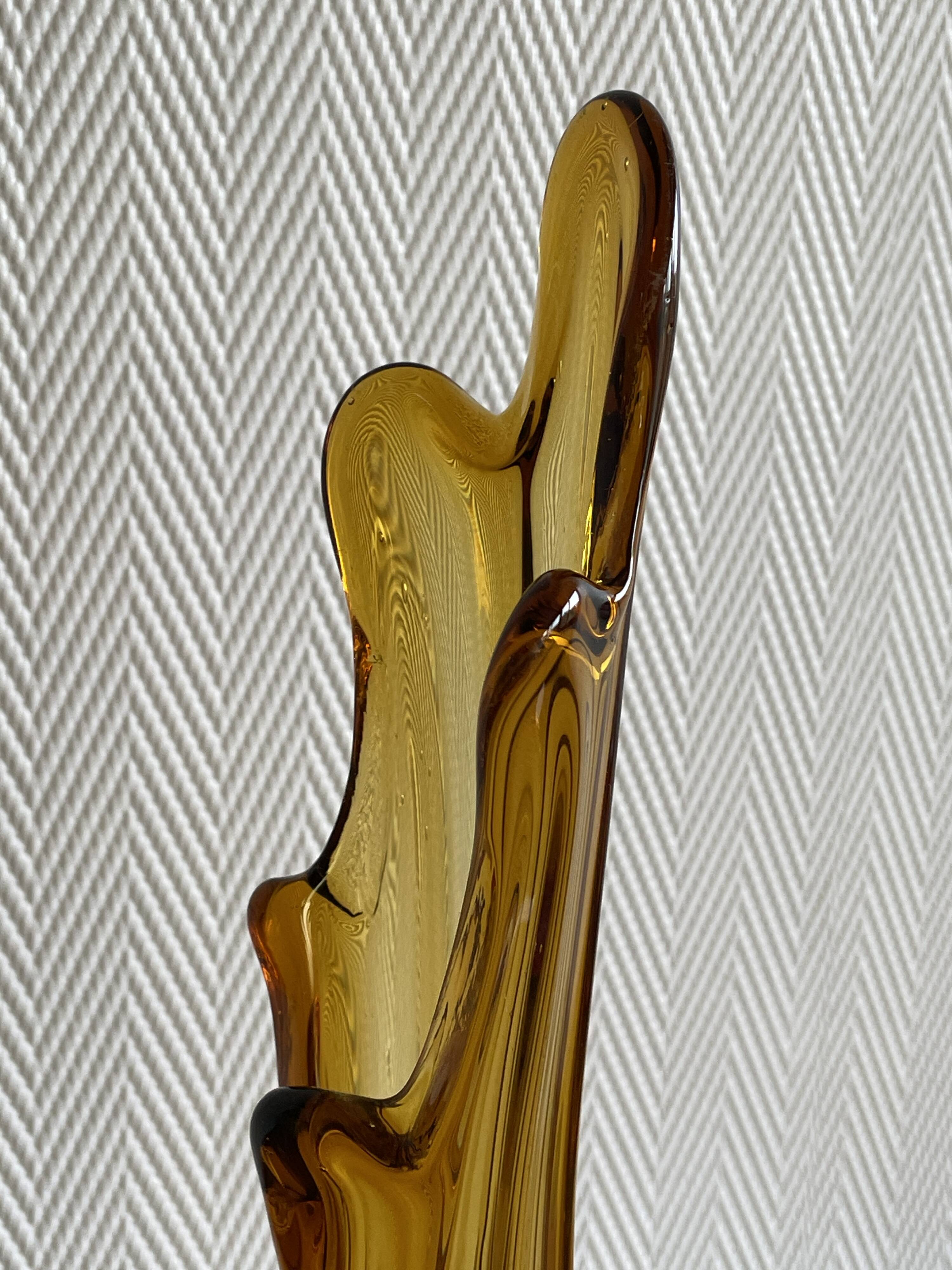 Vase Soliflore Vintage Walther Glass - Années 70 - Verre Transparent Géométrique