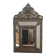 Mirror with brass repoussé frame