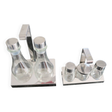 Epsilon condiment service in stainless steel and glass 1970