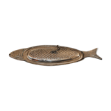 Ancien plat à poisson en métal argenté