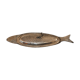 Ancient fish dish in silver metal
