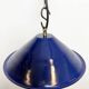 Lampe suspendue industrielle en émail bleu britannique, années 1950