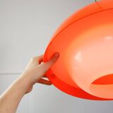 Italian Space Age Pendant in Chrome and Orange Plexiglass, 1970s