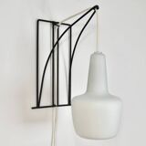 Modernist wall light with metal and glass wire