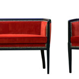 Orange art-deco sofa
