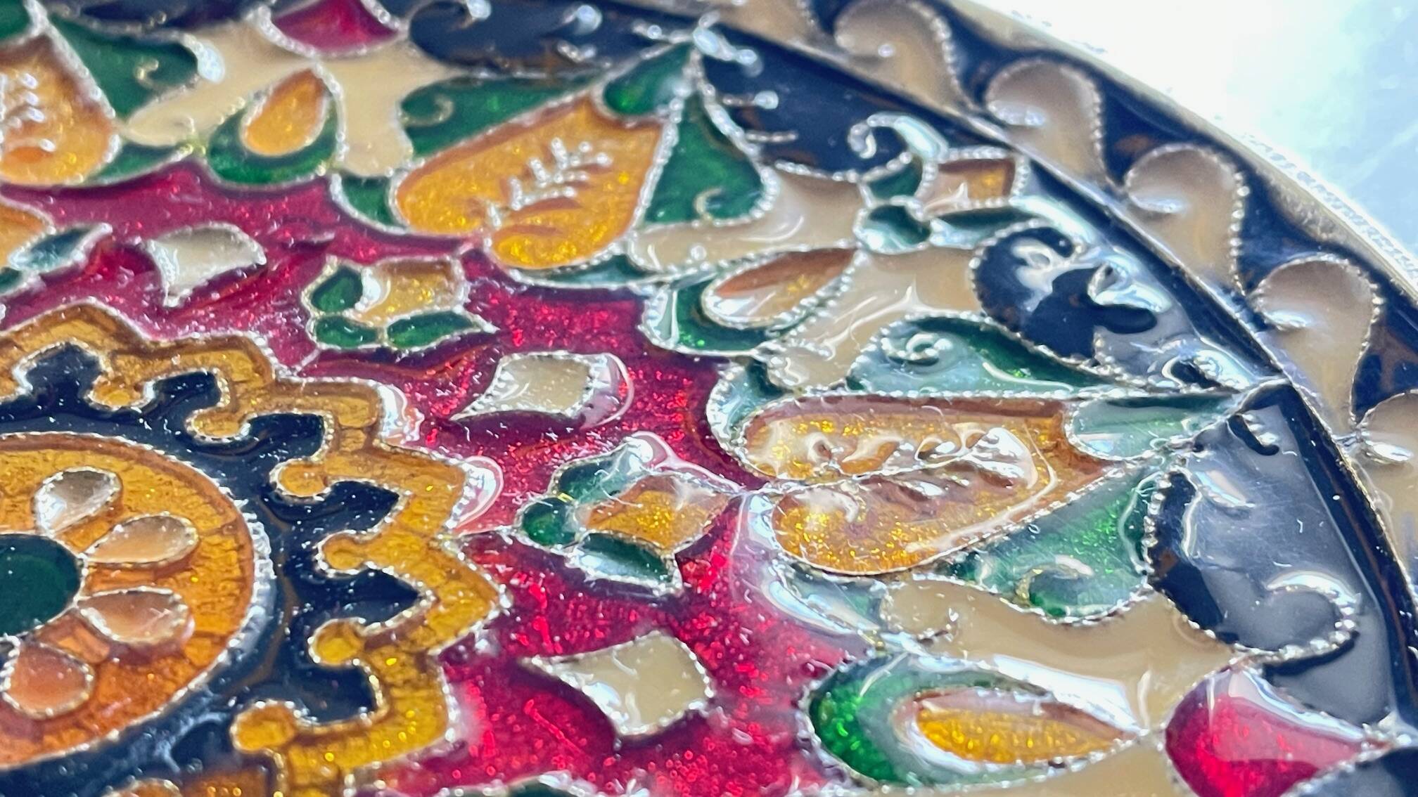 Vintage brass compartment plate