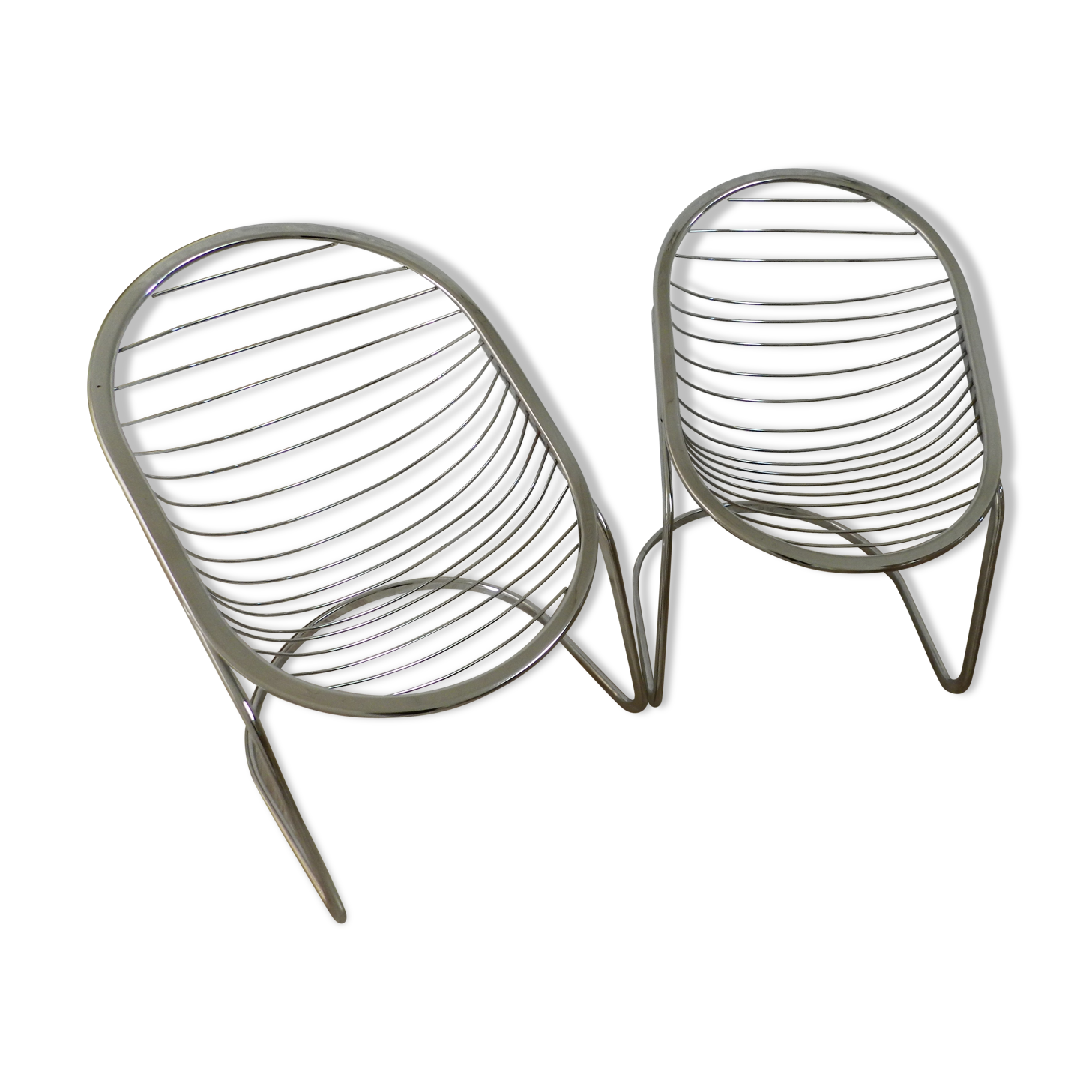 Pair of chairs Egg chair Gastonne Rinaldi vintage 70