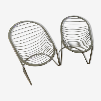Pair of chairs Egg chair Gastonne Rinaldi vintage 70