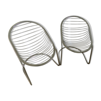Pair of chairs Egg chair Gastonne Rinaldi vintage 70