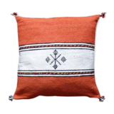 Moroccan berber cushion orange and white