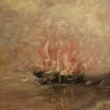 Italian seascape painting in impressionist-style from 20th century