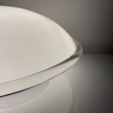 Vintage opal glass ceiling light Saturne Leucos 1970 Italy Diameter 39