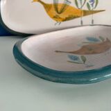 Set of 2 ceramic dishes signed Yvon Roy