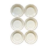 Lot 6/12 small plates - white porcelain - gold- ser - vintage -retro