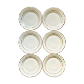 Lot 6/12 small plates - white porcelain - gold- ser - vintage -retro
