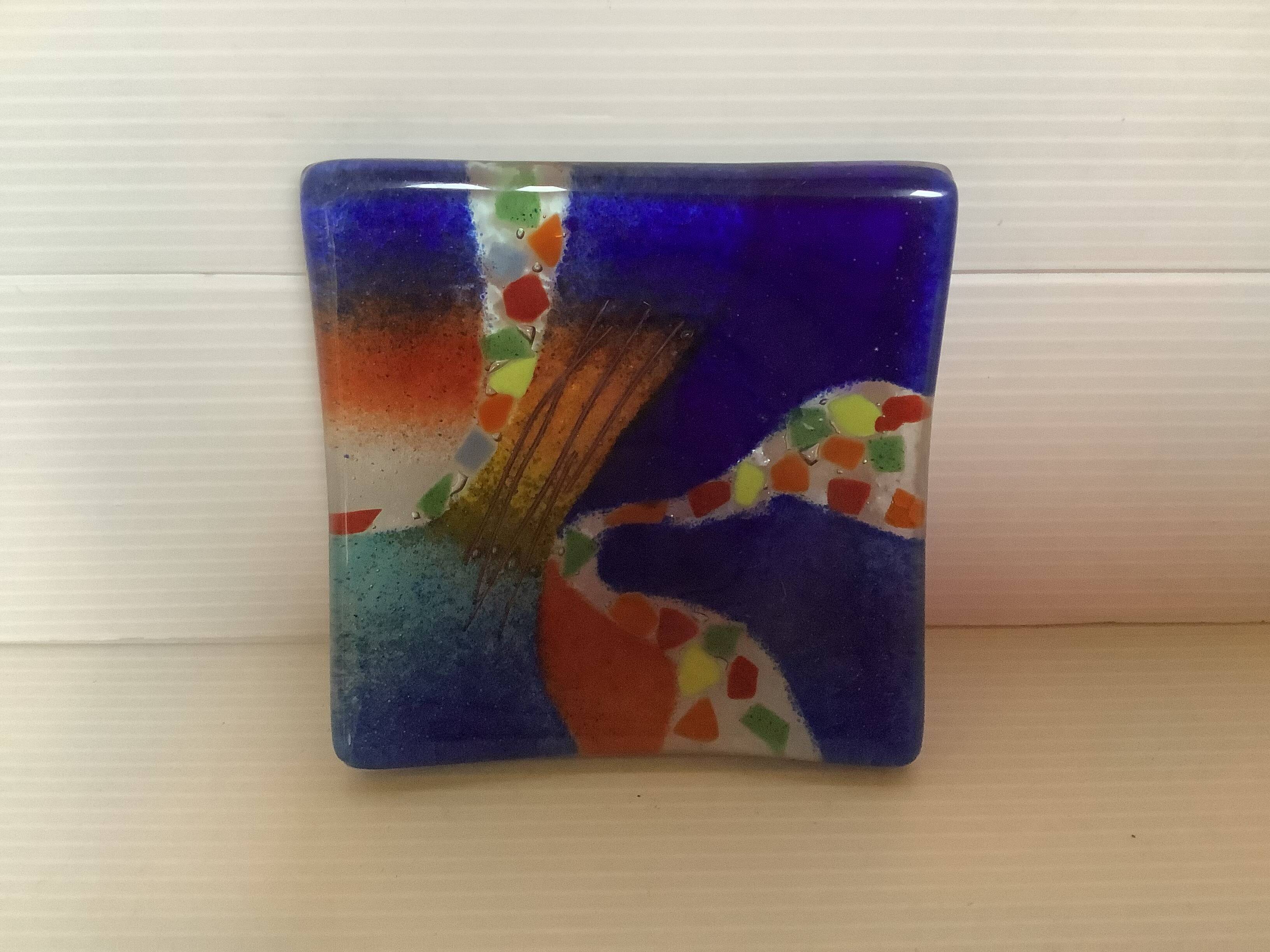 Multicoloured glass paste ring