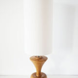 Large vintage turned wooden lamp