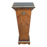 Vintage column in rosewood and bronze marquetry, mid-century
