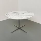 60s marble table with chrome cross base