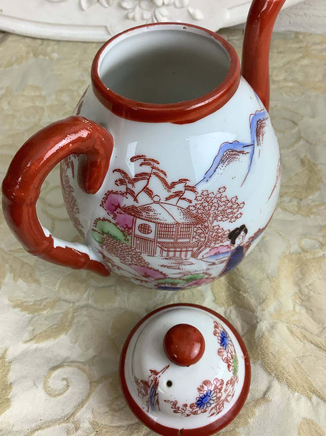 Antique Japanese porcelain teapot