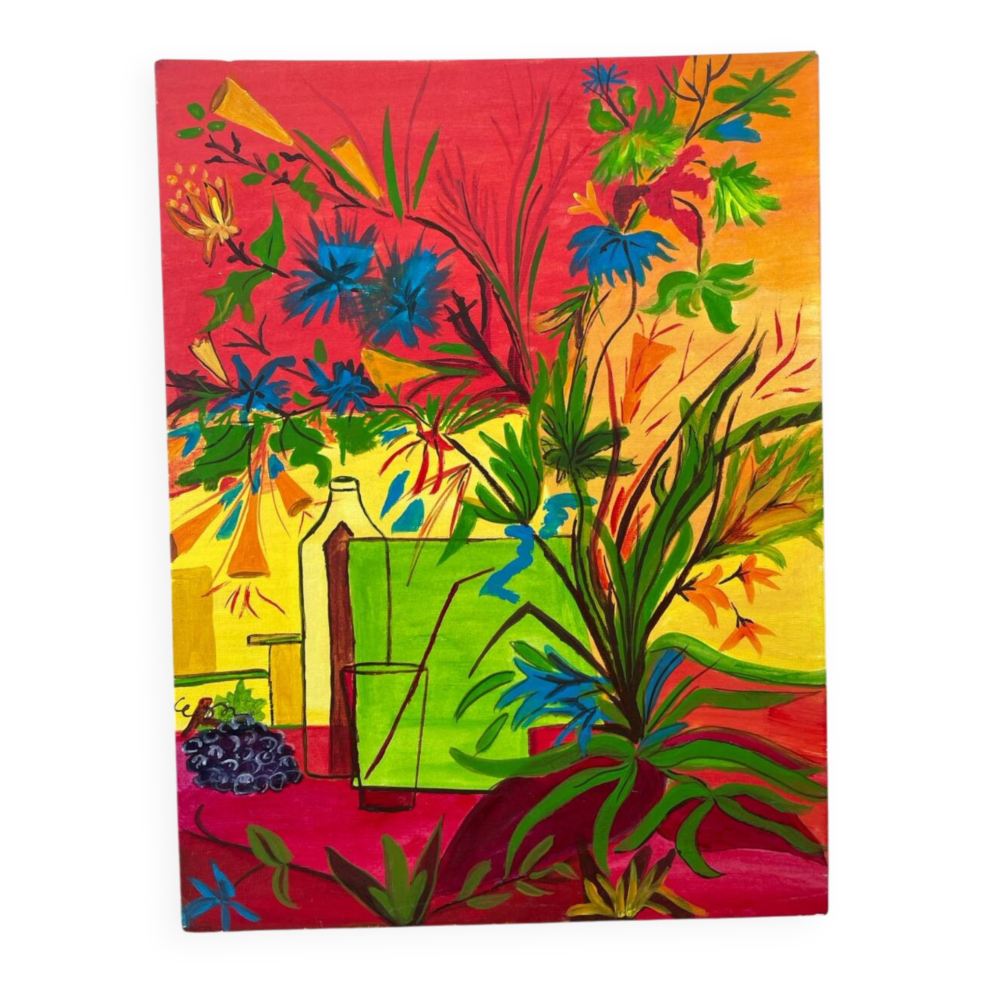 Painting of a still life bouquet of flowers