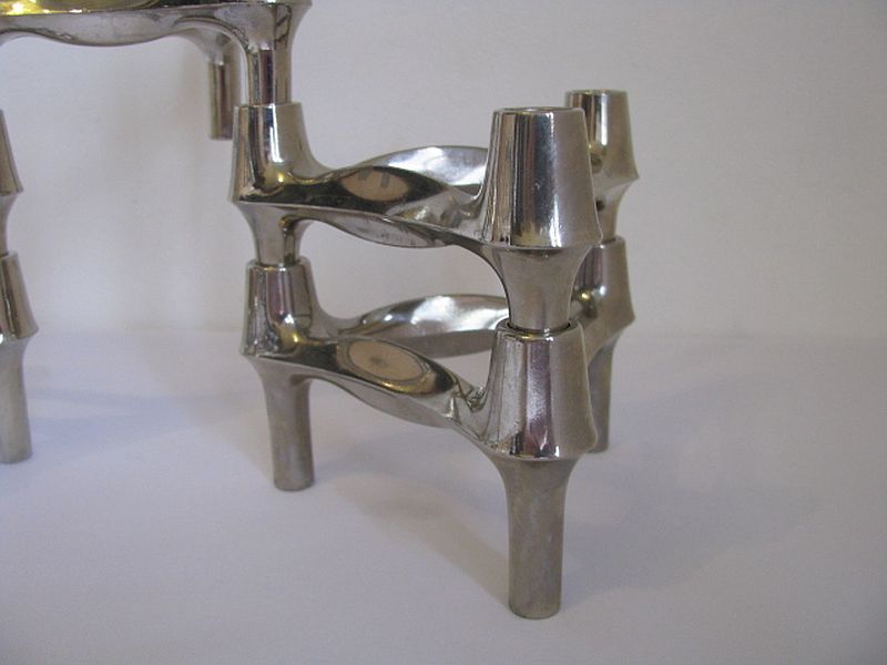 Set Of 5 , 1970s " Bmf " Modular Candle Holders Designed By Fritz Nagel & Ceasar Stoffi