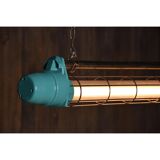 Industrial refurbished cage blue lamp