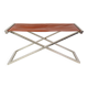 Tabouret en acier brossé et cuir cognac par Michael Christensen