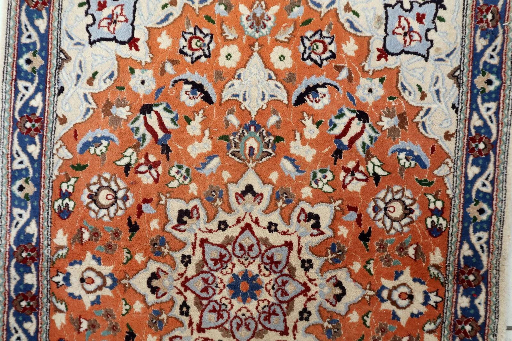 Vintage 1950s Persian Tabriz rug with silk highlights 84cm x 127cm