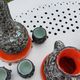 Coffee service and liqueur service of the 70s in faience of Vallauris