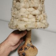 Bedside lamp and its vintage lampshade, Ceramic decoration Herbarium