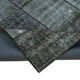 Hand-knotted turkish vintage 172 cm x 243 cm black patchwork rug