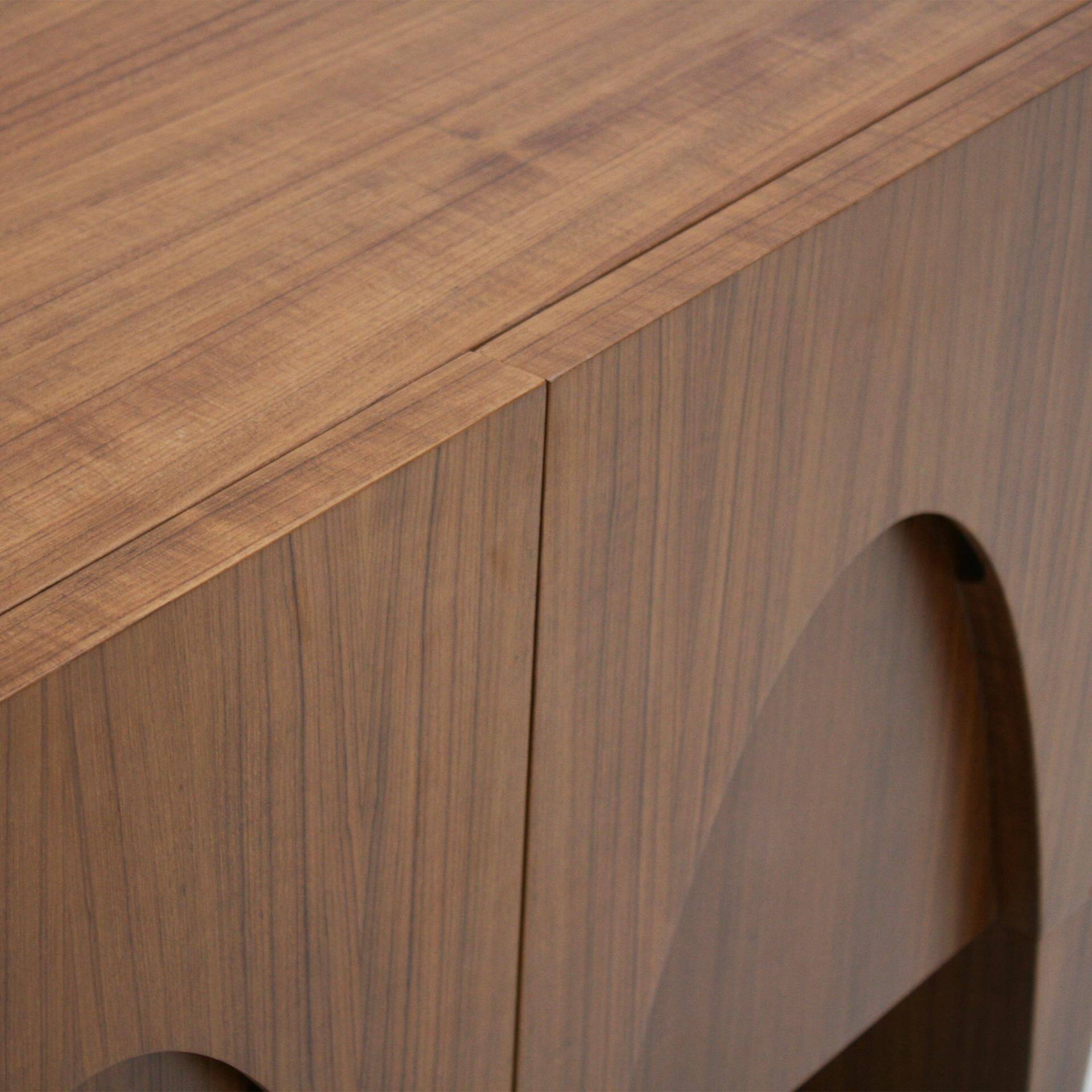Contemporary Modern Teak and Lemongrass Wood Italian Sideboard
