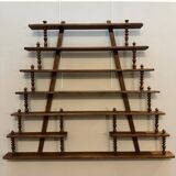 Turned wood bar wall shelf