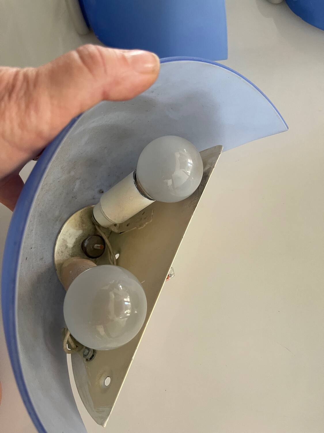 Appliques Italiennes en Verre Bleu Ensemble de 5