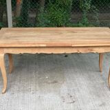 Louis XV extendable dining table from the 18th century, renovated in solid oak, 315cm