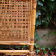 Old rattan wicker headboard