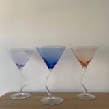 Set de 6 verres à cocktail dansant multicolor, 1990