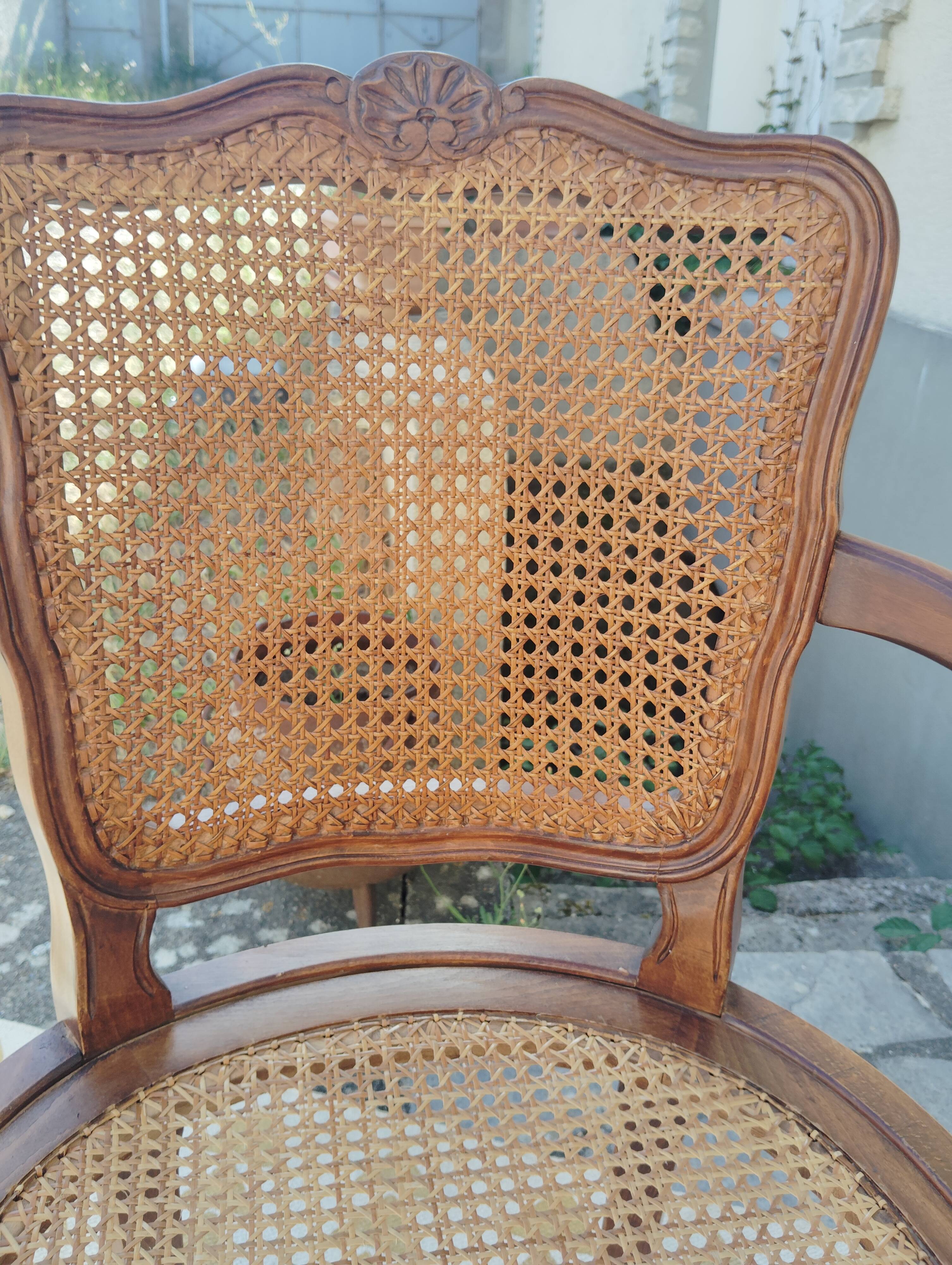 Louis XV caned armchair