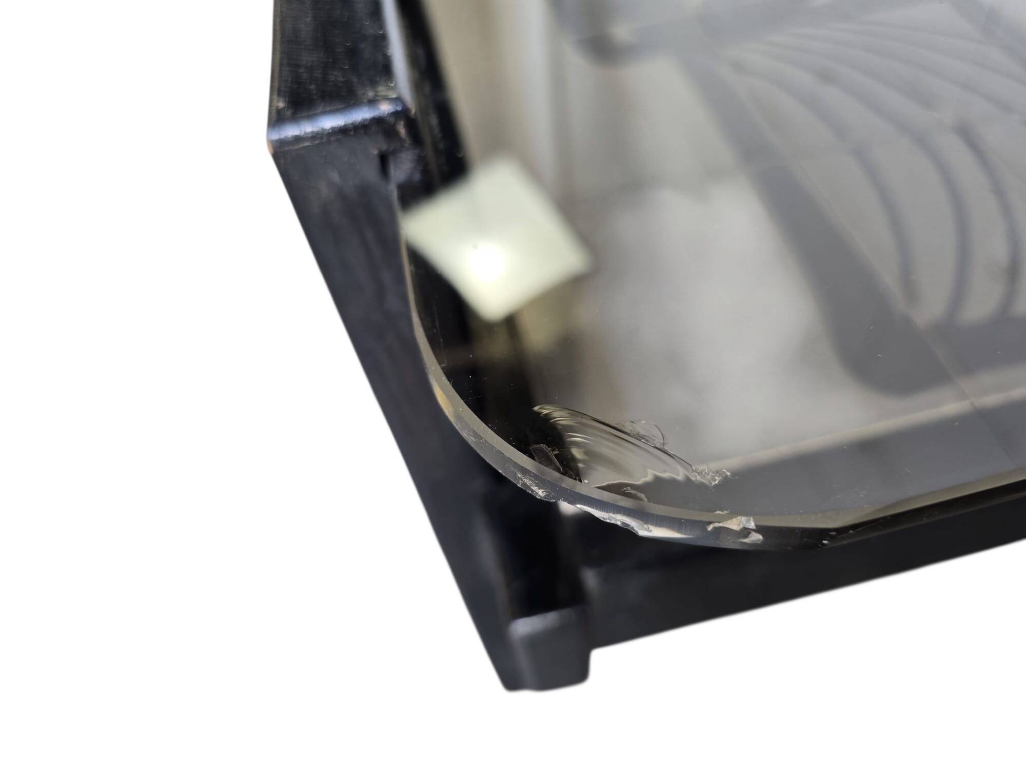 vintage coffee table with smoked brown glass