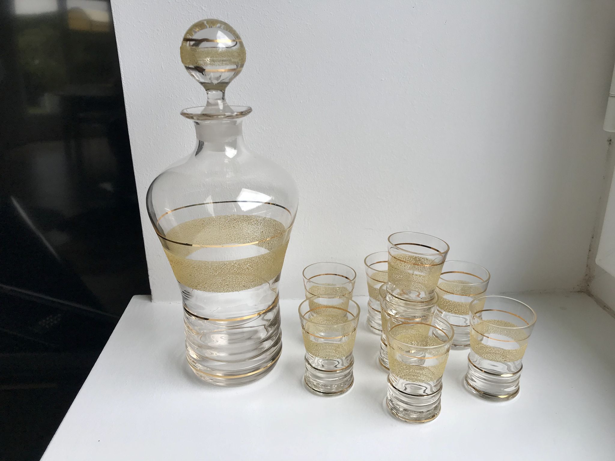 Yellow and golden granite liquor service 50s-60s