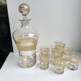 Service à liqueur granité jaune et doré années 50-60