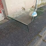 Vintage glass coffee table and metal globe