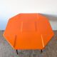 Set of 4 orange fibreglass tables from the 70s space age.