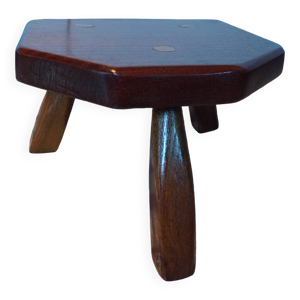 tabouret tripode en teck