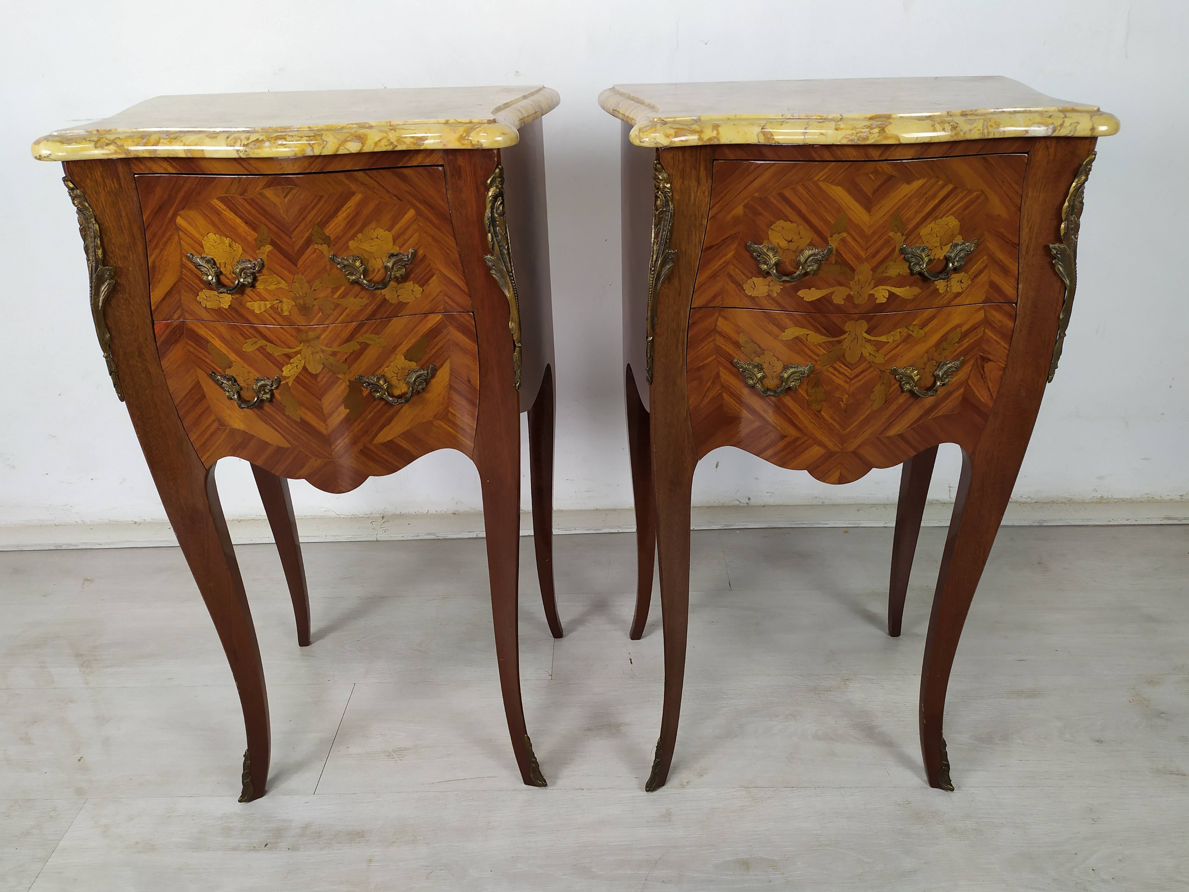 Pair of Louis XV style bedside tables