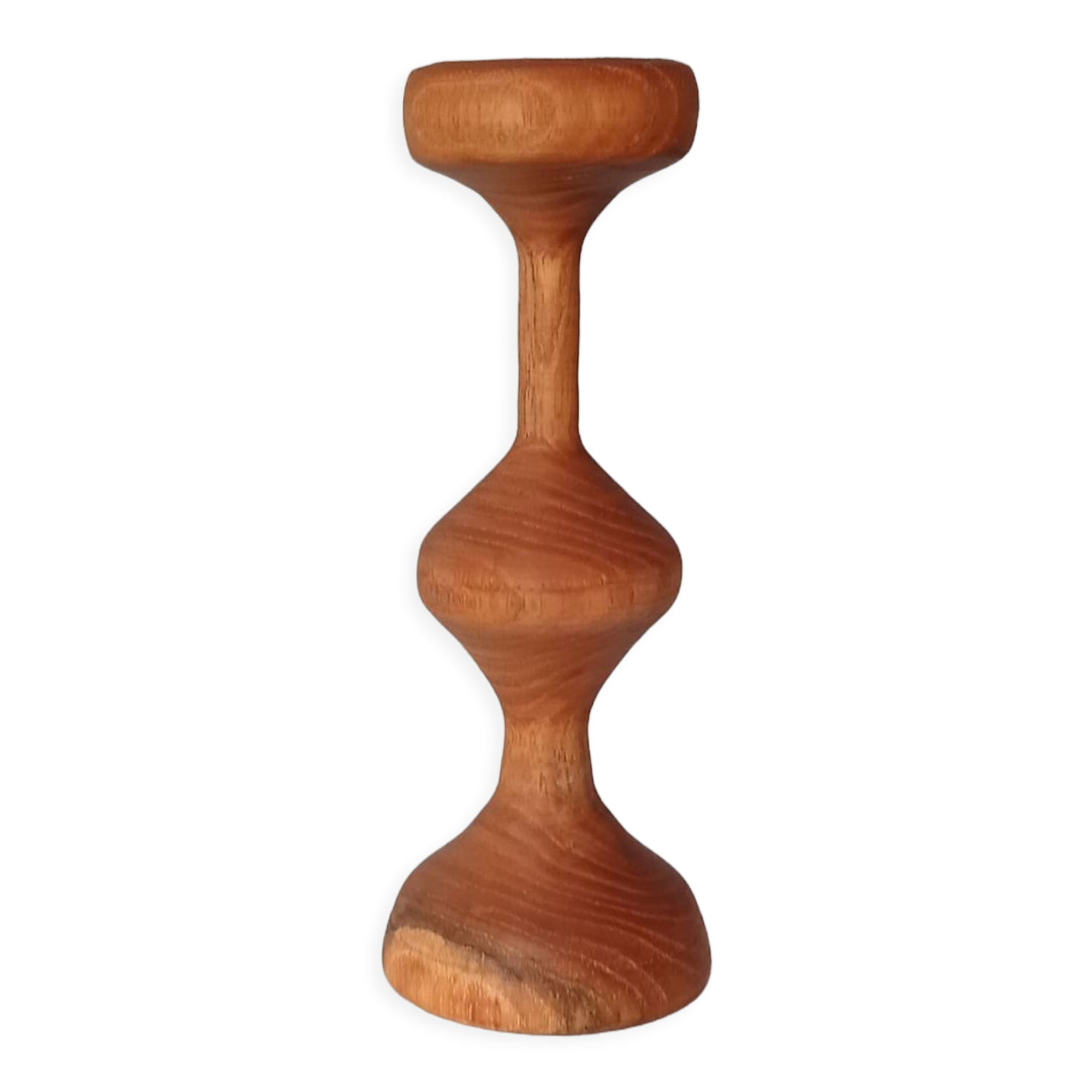 Vintage olive wood candle holder