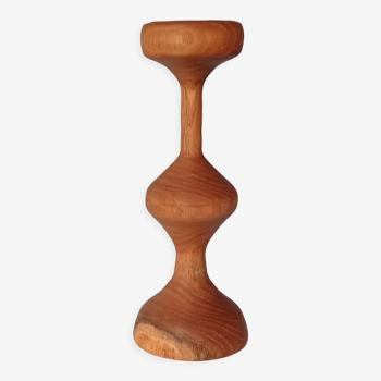 Vintage olive wood candle holder