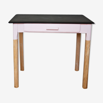 Pink and slate desk